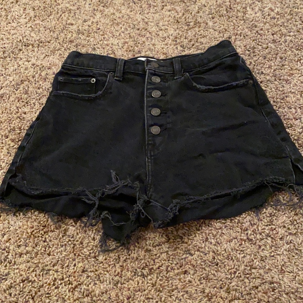 Black jean shorts